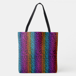 Boho Mandala Rainbow Flower & Leaf Tote Bag