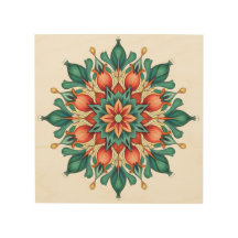 Boho Mandala Wall Art - Turquoise, Coral, and Gold