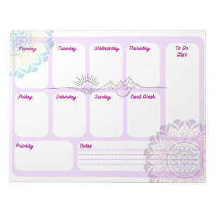 Boho Mandala Weekly Spiritual Planner Desk Pad 