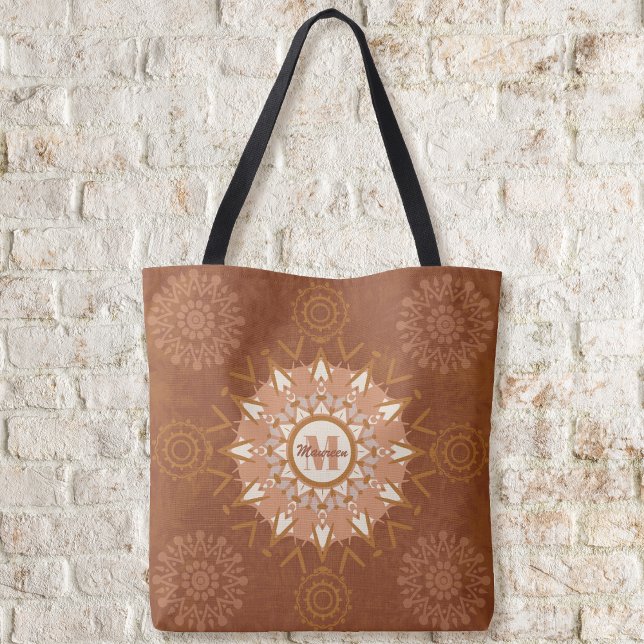 Boho Mandalas - Earthtones Tote Bag (Boho Mandalas - Earthtones Tote Bag by Leapfroglisics Shop)