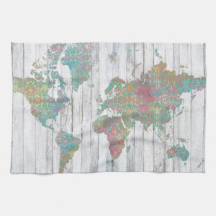 Boho Map II Tea Towel