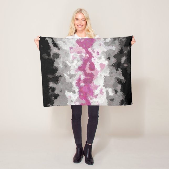 Boho Marbled Abstract Librafeminine Pride Flag Fleece Blanket (In Situ)