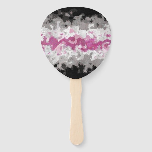 Boho Marbled Abstract Librafeminine Pride Flag Hand Fan (Front)