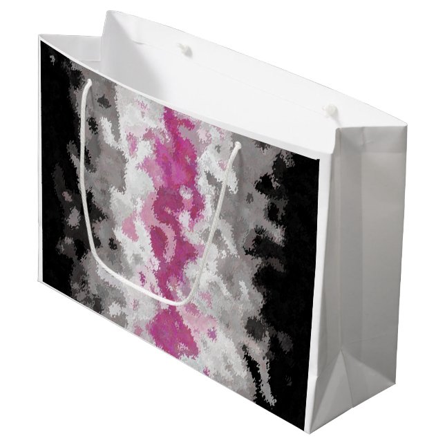 Boho Marbled Abstract Librafeminine Pride Flag Large Gift Bag (Front Angled)