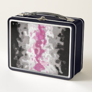 Boho Marbled Abstract Librafeminine Pride Flag Metal Lunch Box