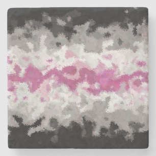 Boho Marbled Abstract Librafeminine Pride Flag Stone Coaster