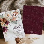 Boho Maroon Burnt Orange Floral Bridal Shower Invitation<br><div class="desc">These mesmerising botanical floral invites are the perfect touch to your flower / garden-themed bridal shower. Personalise the invite with your details and if you want to further re-arrange the style and placement of the text,  please press the "Click to customise further" button.</div>