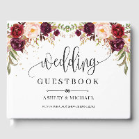 Boho marsala burgundy gold blush floral wedding