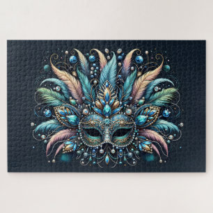 Boho Masquerade Feather Jewel Mask Jigsaw Puzzle