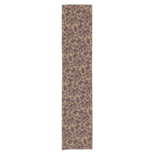Boho Matisse Botanical Shapes Pattern Black Gold Short Table Runner