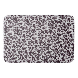 Boho Matisse Botanical Shapes Pattern Black Grey Bath Mat