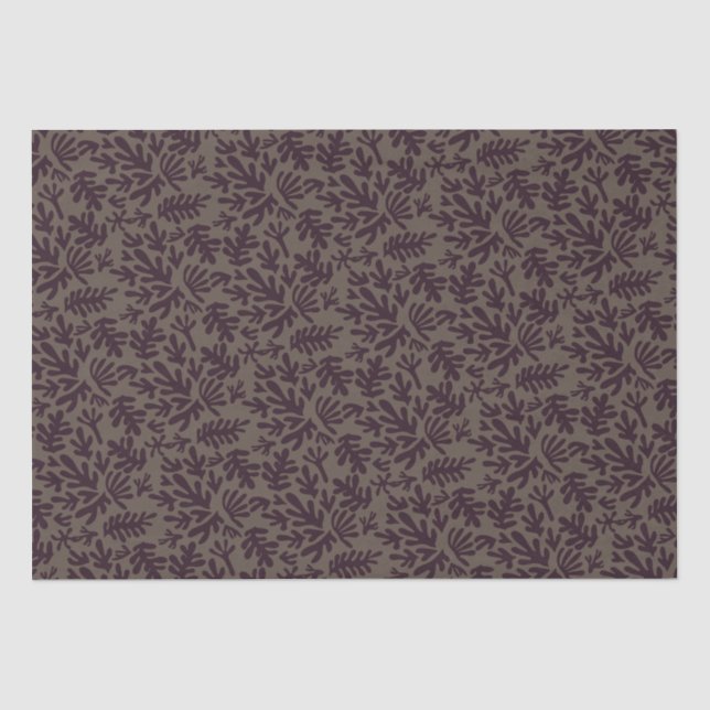 Boho Matisse Botanical Shapes Pattern Neutral Tissue Paper (Front)