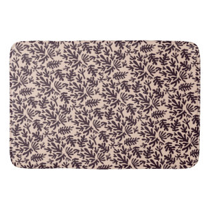 Boho Matisse Botanical Shapes Pattern Terracotta Bath Mat