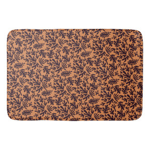 Boho Matisse Botanical Shapes Pattern Terracotta Bath Mat