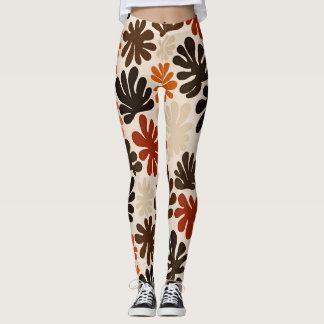 Boho Matisse Flower Pattern  Leggings