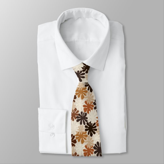 Boho Matisse Flower Pattern  Tie (Tied)