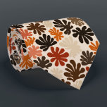 Boho Matisse Flower Pattern  Tie<br><div class="desc">A seamless pattern featuring abstract,  organic coral and leaf-like shapes in varying sizes. The design uses a warm,  autumnal palette of terracotta,  deep chocolate brown,  burnt orange,  and cream. The silhouettes have a soft,  hand-cut paper texture that gives the pattern a mid-century modern feel.</div>