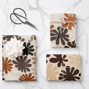 Boho Matisse Flower Pattern Wrapping Paper Sheet