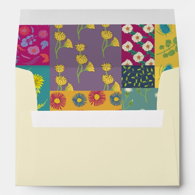 Boho Maximalist Patchwork Quilt Interior Envelope (Back (Bottom))