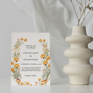 Boho Meadow Wildflower Eucalyptus Greenery Wedding Invitation