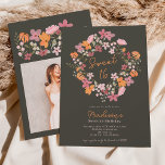 Boho meadow wildflowers photo Sweet 16 Invitation<br><div class="desc">Announce your upcoming Sweet 16 birthday with our boho-inspired invitations, featuring pretty and charming wildflowers in trendy earthy tones like orange, sage green, dark red, and dusty pink on green. The modern brush script adds a touch of elegance to these unique invitations that are perfect for any boho meadow or...</div>