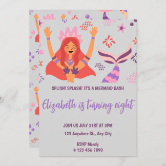 Boho Mermaid Birthday Invitation