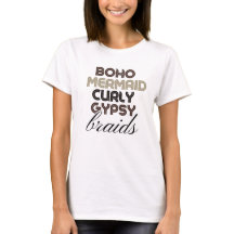 Boho Mermaid Braids Black Hair Custom Tee