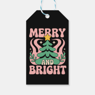 Boho Merry and Bright Personalised Floral Xmas Gift Tags