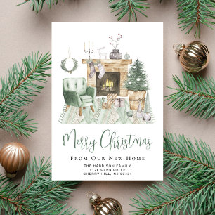 Boho Merry Christmas New Home Moving Announcement