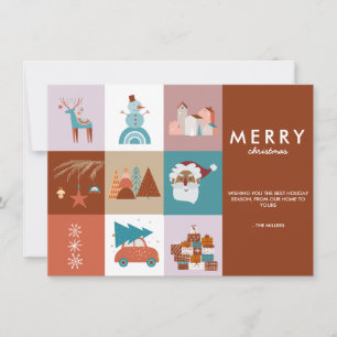 BOHO MERRY CHRISTMAS Seasonal Greeting Card