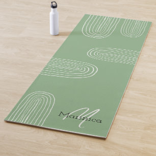 Boho Mid Century Chic Rainbow Monogrammed Yoga Mat