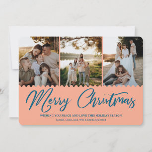 Boho Minimal Christmas Card 4 Photos Holiday Card