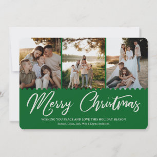 Boho Minimal Christmas Card 4 Photos Holiday Card