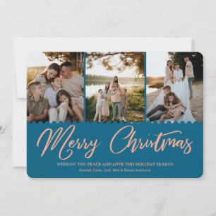 Boho Minimal Christmas Card 4 Photos Holiday Card