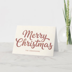 Boho Minimal Script Merry Christmas Holiday Card