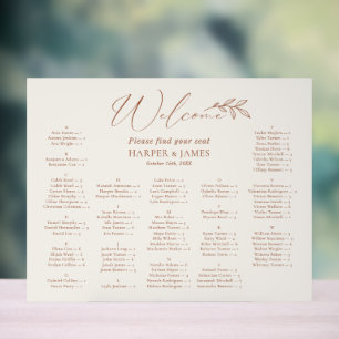 Boho Minimal Wedding Alphabetical Seating Chart 