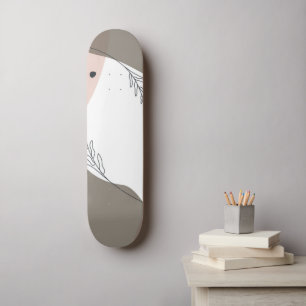 Boho Minimalist Abstract Skateboard