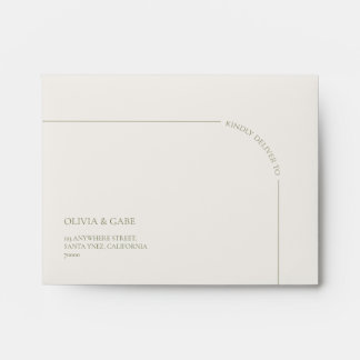 Boho Minimalist Arch Return Address Wedding RSVP Envelope