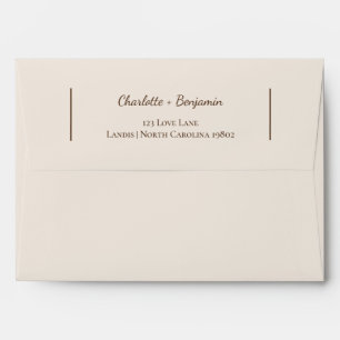 Boho Minimalist Beige Baby Shower Return Address Envelope