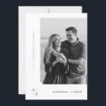 Boho Minimalist Black and White Monogram Wedding Invitation<br><div class="desc">Introducing the Boho Minimalist Black and White Monogram Wedding Invitation,  perfect for the modern couple seeking sophistication and romance. This invitation features a minimalist black and white design,  highlighting a beautiful couple's photo.</div>