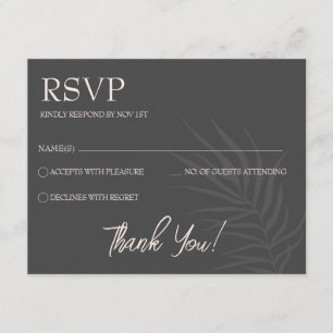 Boho Minimalist Botanical RSVP Enclosure Card