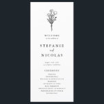 Boho Minimalist Botanicals Black and White Wedding Programme<br><div class="desc">Share the wedding details with your family and friends with this customisable wedding programs. It features a minimalist floral bouquet line art. Personalise by adding your details. These black and white floral wedding programs are perfect for any wedding theme or season.</div>