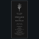 Boho Minimalist Botanicals Black Wedding Programme<br><div class="desc">Share the wedding details with your family and friends with this customisable wedding programs. It features a minimalist floral bouquet line art. Personalise by adding your details. These black and white floral wedding programs are perfect for any wedding theme or season.</div>