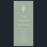 Boho Minimalist Botanicals Sage Green Wedding Programme<br><div class="desc">Share the wedding details with your family and friends with this customisable wedding programs. It features a minimalist floral bouquet line art. Personalise by adding your details. These sage green and white floral wedding programs are perfect for any wedding theme or season.</div>
