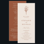 Boho Minimalist Botanicals Terracotta Wedding Programme<br><div class="desc">Share the wedding details with your family and friends with this customisable wedding programs. It features a minimalist floral bouquet line art. Personalise by adding your details. These terracotta floral wedding programs are perfect for any wedding theme or season.</div>