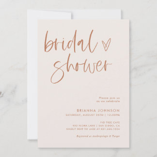 Boho Minimalist Bridal Shower | Modern Bridal Invitation