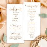 Boho Minimalist Burnt Orange Floral Wedding Menu<br><div class="desc">Add elegance to your bohemian wedding with our "Elegant Boho Orange Flowers Wedding Menu." This menu design,  featuring dried florals and calligraphy,  is perfect for a minimalist fall wedding celebration. Should you need any assistance,  please don't hesitate to reach out.</div>