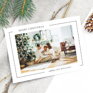 Boho Minimalist Christmas Photo Holiday Card