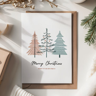 Boho Minimalist Christmas Tree Holiday Card