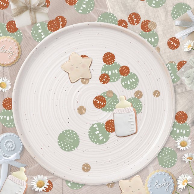 Boho Minimalist Clothesline Baby Shower Confetti (Boho Minimalist Clothesline Baby Shower Confetti ©Susanne Sachers - Sunny Mind 🌞)